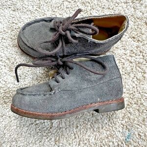 Janie & Jack Grey Leather Lace Up Boot Shoes Baby Size 4